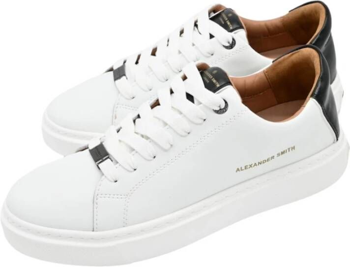 Alexander Smith London White Black Sneakers White Heren