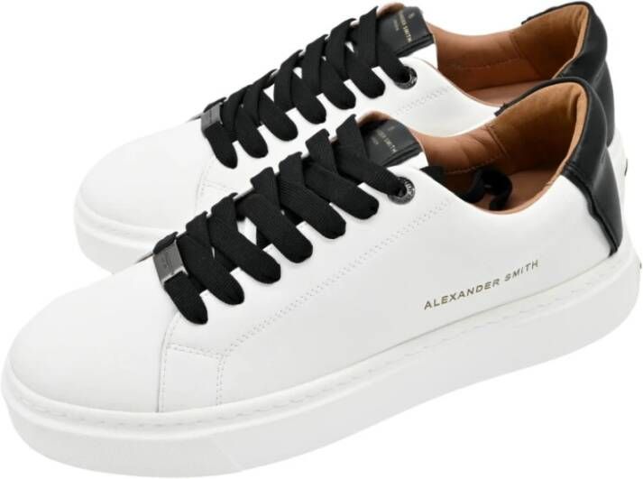 Alexander Smith London White Black Sneakers White Heren