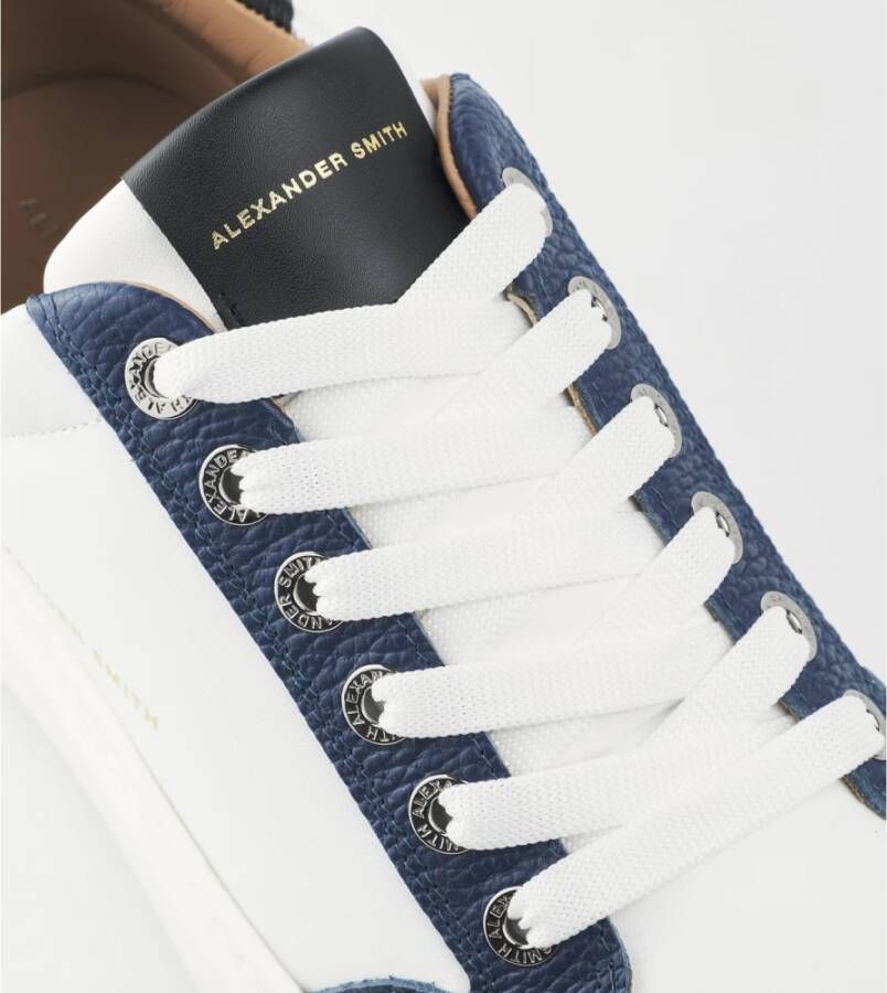 Alexander Smith Luxe Blauw Wit Street Style Sneakers Blue Heren