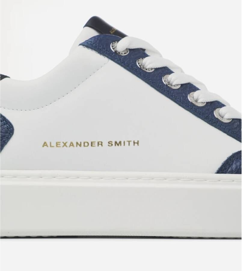 Alexander Smith Luxe Blauw Wit Street Style Sneakers Blue Heren