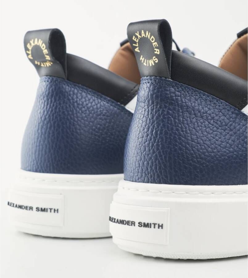 Alexander Smith Luxe Blauw Wit Street Style Sneakers Blue Heren