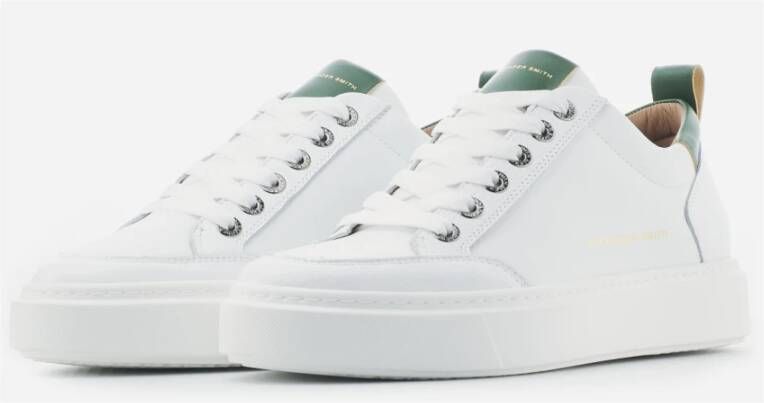 Alexander Smith Luxe Wit Groen Straat Sneakers Multicolor Heren