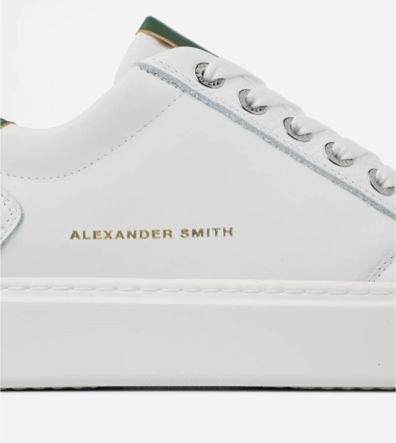 Alexander Smith Luxe Wit Groen Straat Sneakers Multicolor Heren