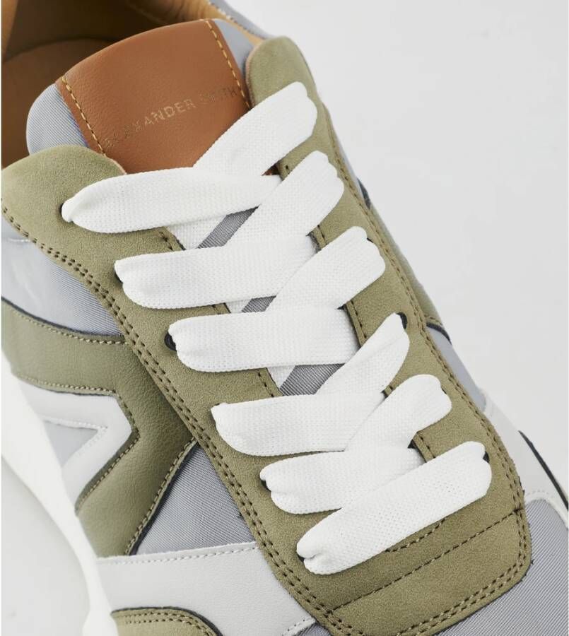 Alexander Smith Militaire Stijl Sneakers Groen Multicolor Heren