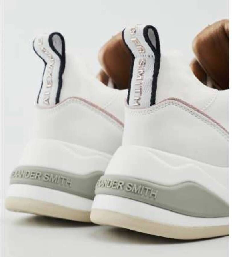 Alexander Smith Moderne Marmer Sneaker in Wit en Roze White Heren