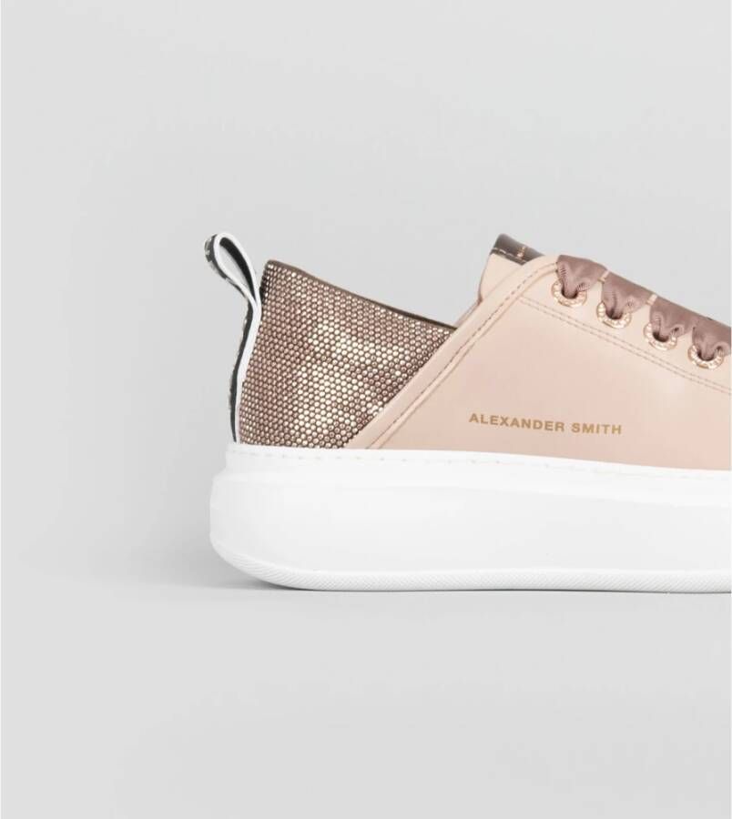 Alexander Smith Nude Light Bronze Sporty Sneakers Pink Dames