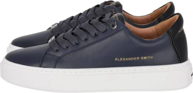 Alexander Smith Blauwe Lage Sneakers met Logo Blauw Heren