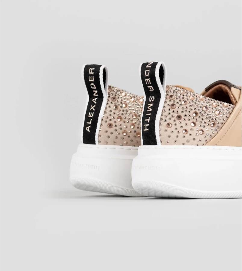 Alexander Smith Sportieve Camel Sneakers met Strass Brown Dames