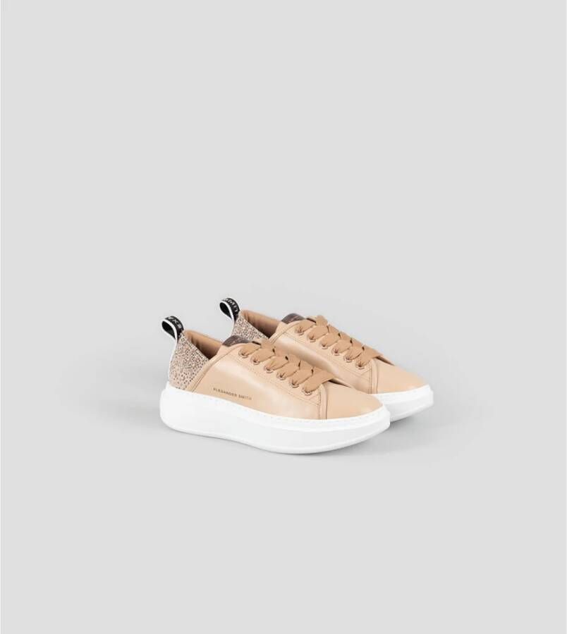 Alexander Smith Sportieve Camel Sneakers met Strass Brown Dames