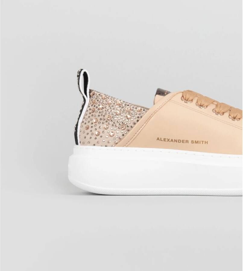 Alexander Smith Sportieve Camel Sneakers met Strass Brown Dames