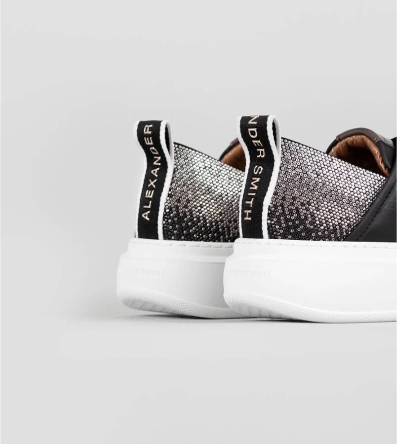 Alexander Smith Sportieve Zwarte Zilveren Sneakers Black Dames