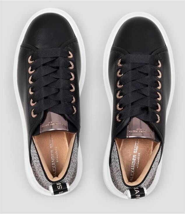 Alexander Smith Sportieve Zwarte Zilveren Sneakers Black Dames