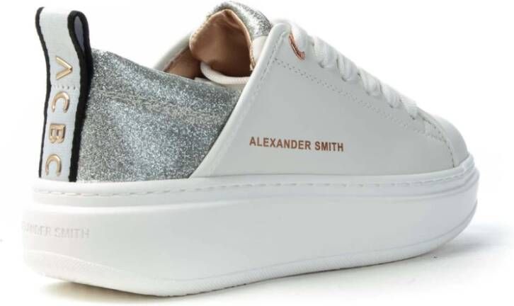 Alexander Smith Wembley Groene Sneakers met Zilveren Details White Dames