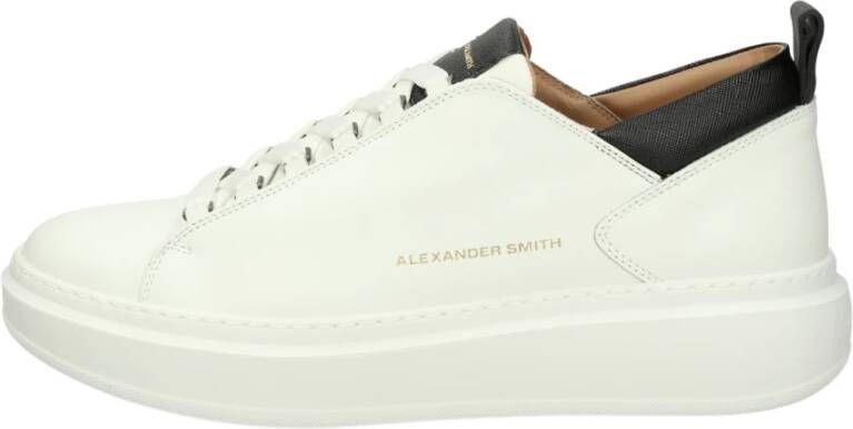 Alexander Smith Wembley Leren Sneakers Wit Zwart White Heren