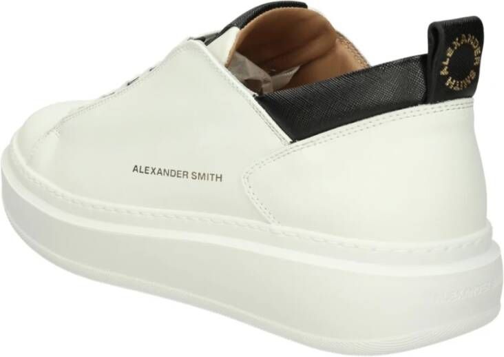 Alexander Smith Wembley Leren Sneakers Wit Zwart White Heren