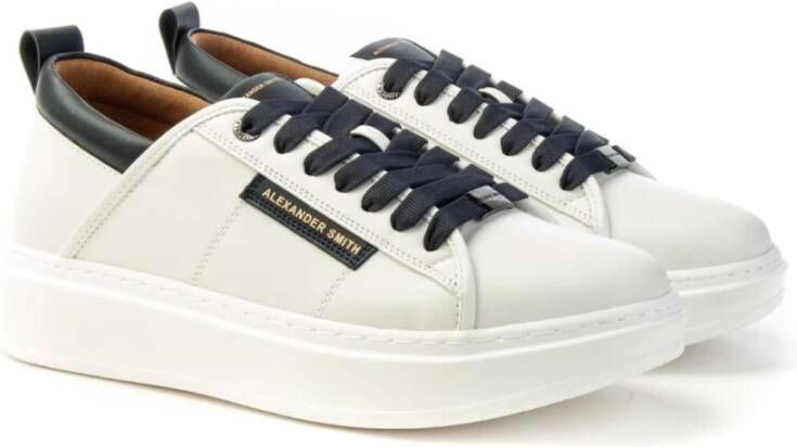 Alexander Smith Wembley White Blue Sneaker White Heren