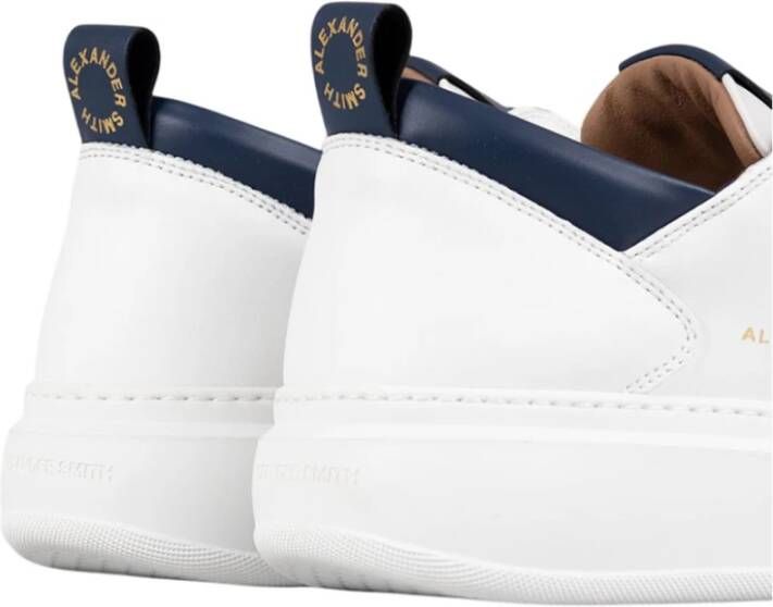 Alexander Smith Wembley Wit Blauw Leren Sneakers White Heren