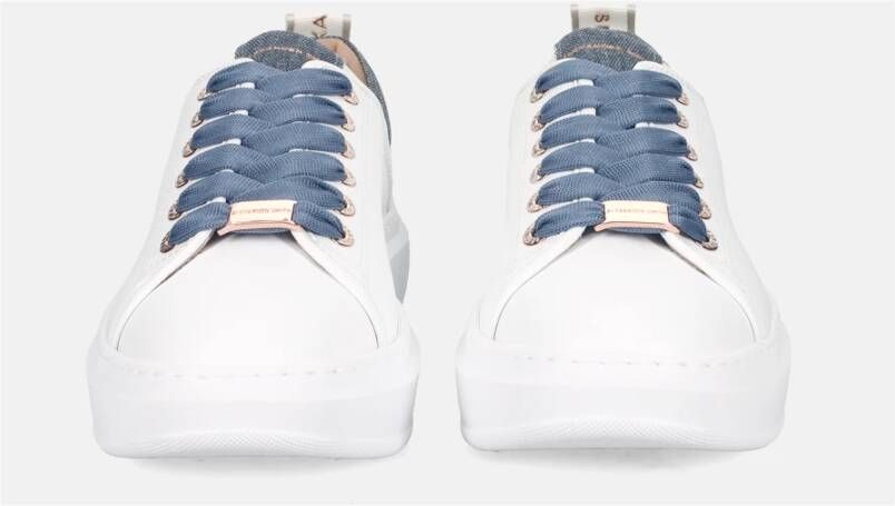 Alexander Smith Wembley Wit Denim Sneakers White Dames