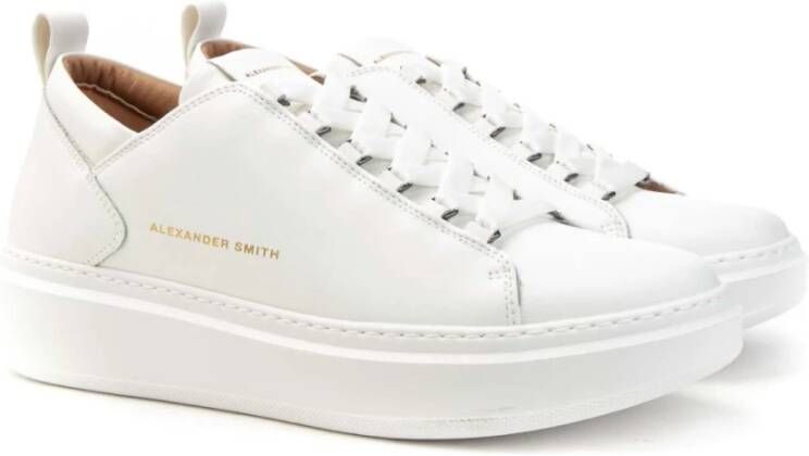 Alexander Smith Wembley Witte Leren Sneakers Mannen White Heren