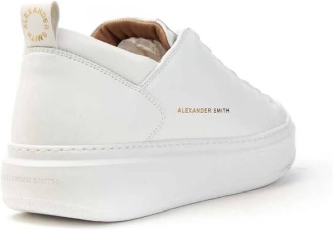 Alexander Smith Wembley Witte Leren Sneakers Mannen White Heren