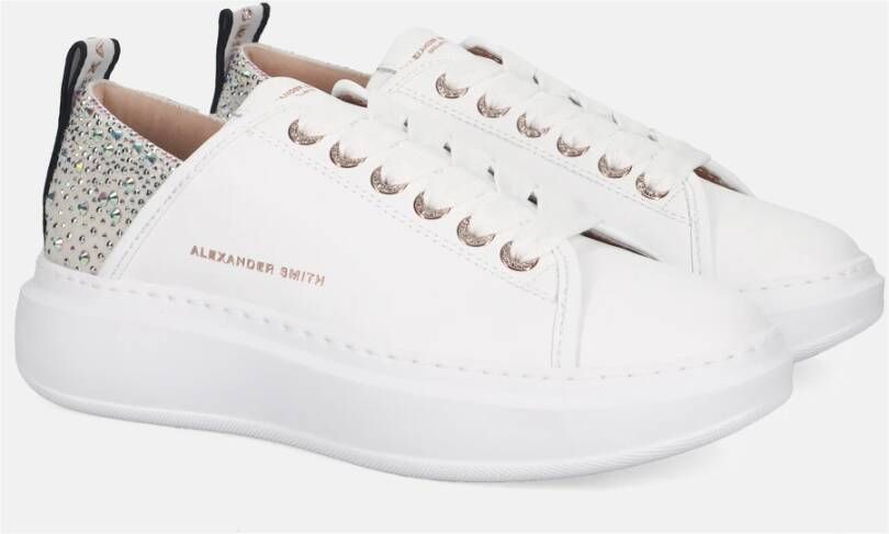 Alexander Smith Wembley Witte Strass Sneakers White Dames