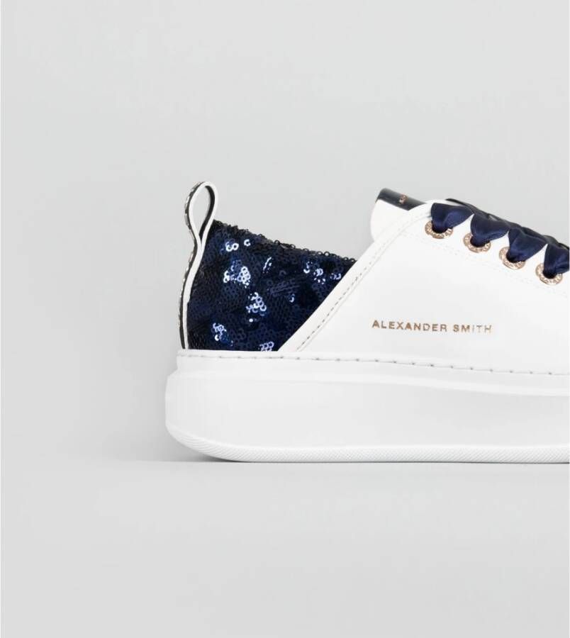 Alexander Smith Wembley Woman White Blue Sneakers White Dames