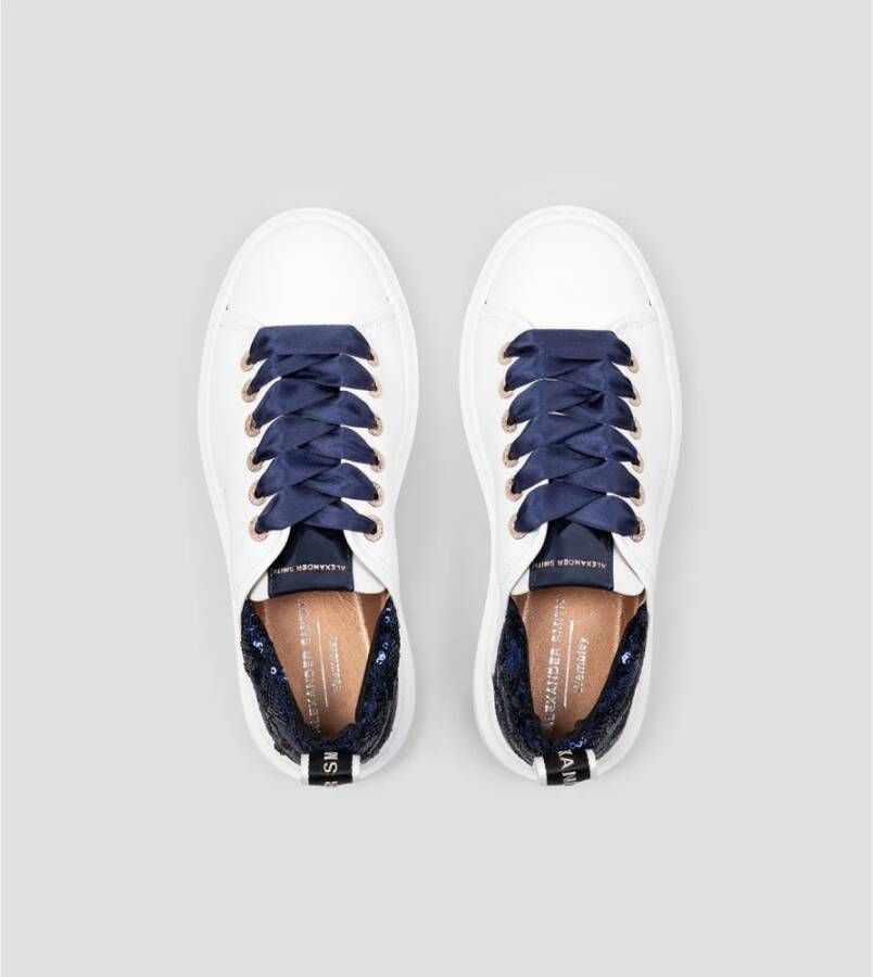 Alexander Smith Wembley Woman White Blue Sneakers White Dames