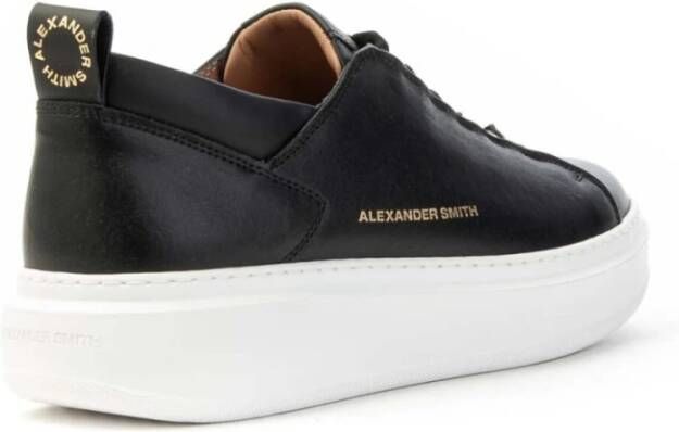 Alexander Smith Wembley Zwarte Leren Sneakers Mannen Black Heren