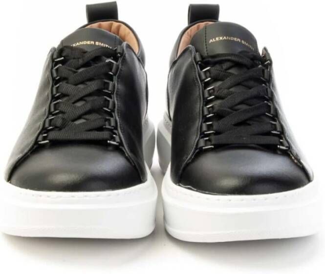 Alexander Smith Wembley Zwarte Leren Sneakers Mannen Black Heren