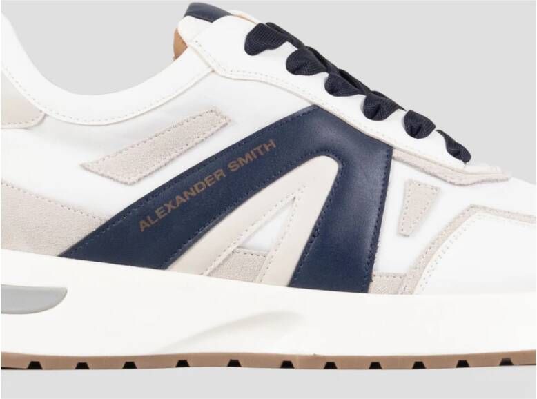 Alexander Smith Wit Blauw Runner Sneakers White Heren