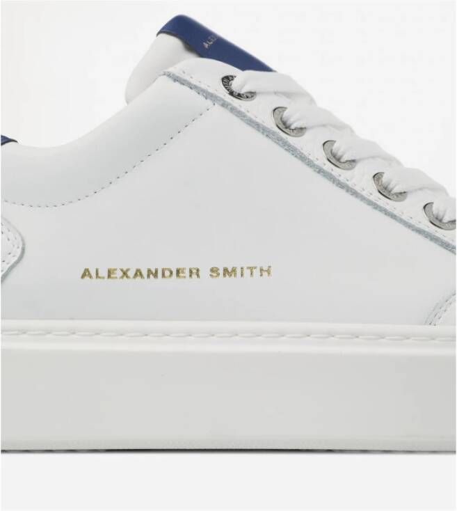 Alexander Smith Wit Blu Sneakers Bond BDM 3301 White Heren