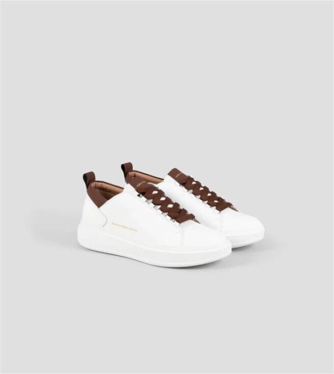 Alexander Smith Wit-Bruin Leren Sneakers Wembley Stijl White Heren