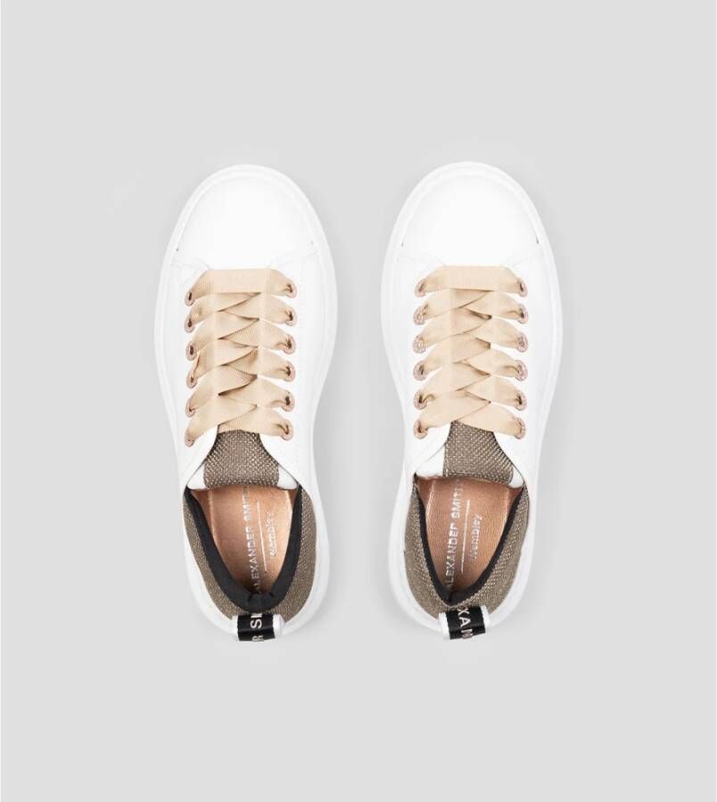 Alexander Smith Wit Goud Wembley Vrouw Sneakers White Dames