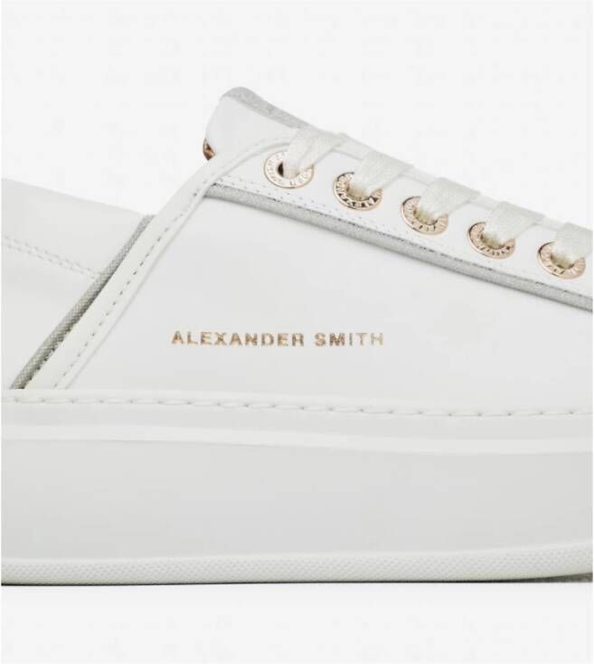 Alexander Smith Wit-Zilver Leren Wembley Sneakers White Heren
