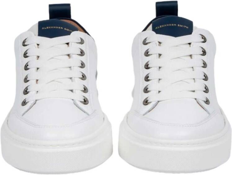 Alexander Smith Witte en Blauwe Bond Sneakers White Heren