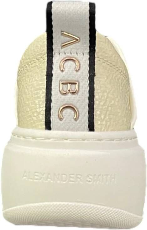 Alexander Smith Witte Leren Hoge Sneaker White Dames