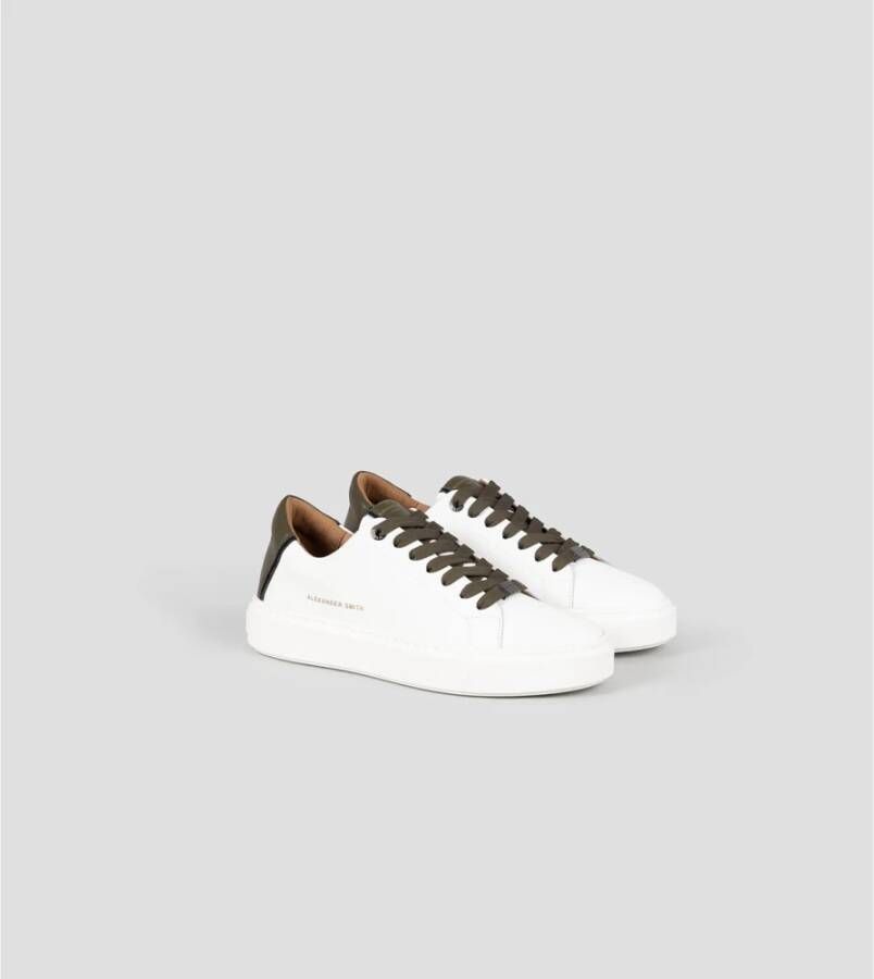 Alexander Smith Witte Militaire Stijl Sneakers White Heren