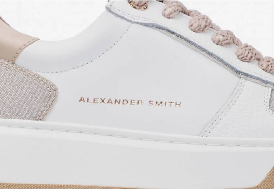Alexander Smith Witte Nude Leren Sneakers White Dames