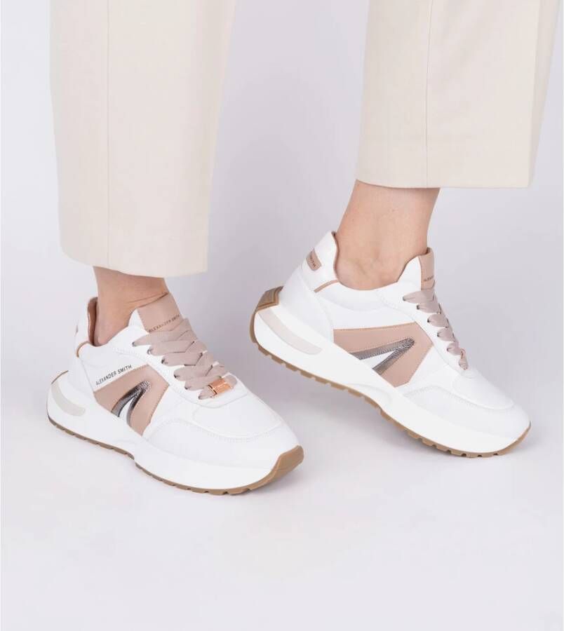 Alexander Smith Witte Nude Runner Sneakers Multicolor Dames