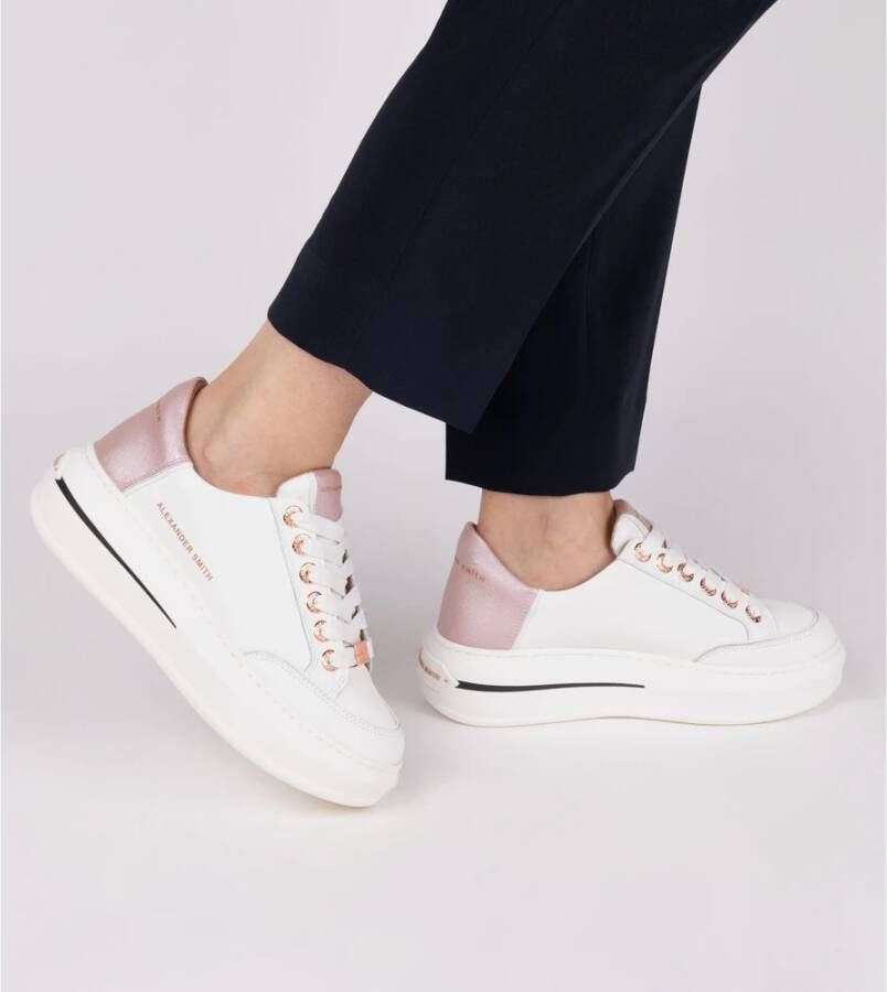 Alexander Smith Witte Roos Lancaster Gate Sneakers White Dames