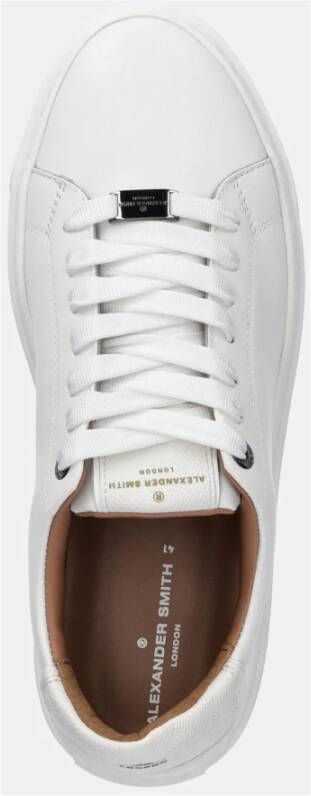 Alexander Smith Witte Sneakers met Gehamerd Leer White Heren