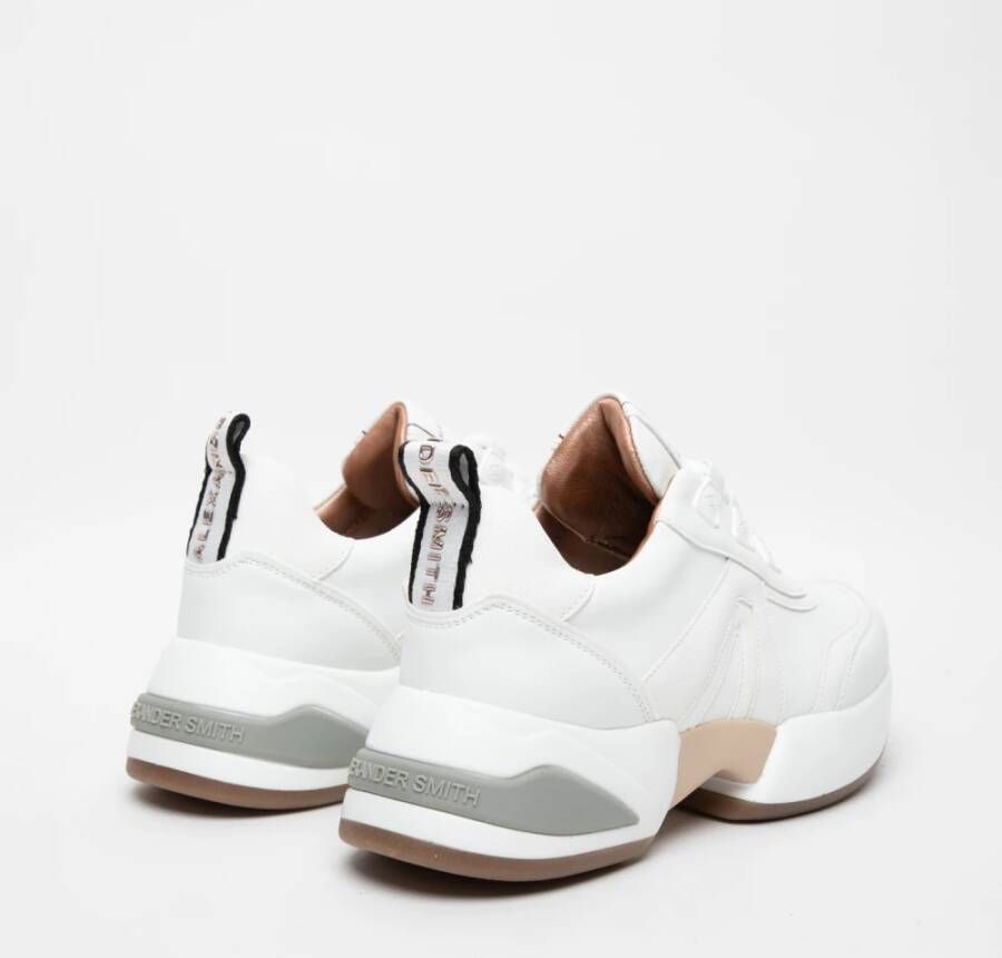 Alexander Smith Witte Veterschoenen van Katoen White Dames