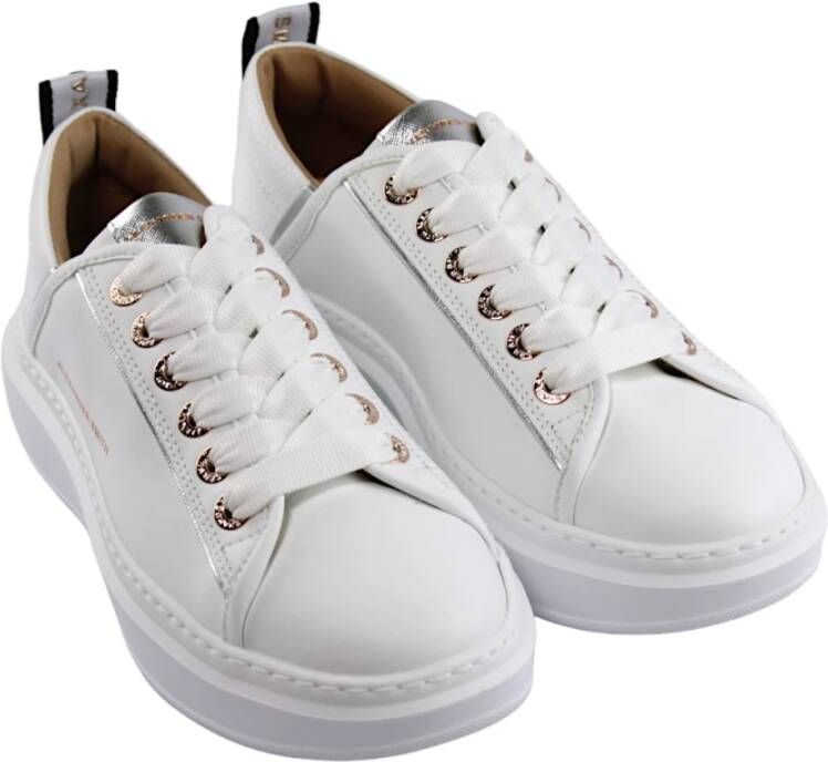 Alexander Smith Zilver Witte Sneakers White Dames