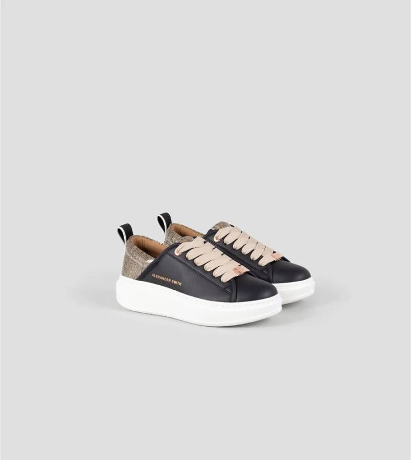 Alexander Smith Zwart Goud Eco Wembley Dames Sneakers Black Dames