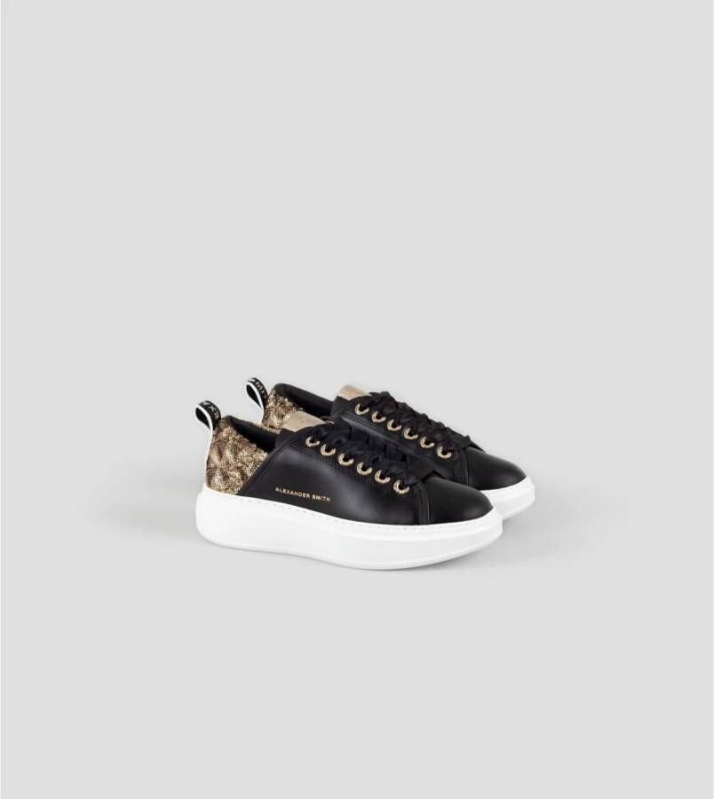 Alexander Smith Zwart Goud Wembley Vrouw Sneakers Black Dames