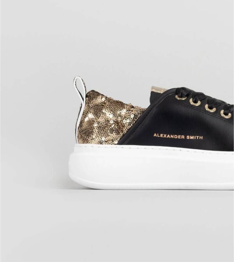 Alexander Smith Zwart Goud Wembley Vrouw Sneakers Black Dames