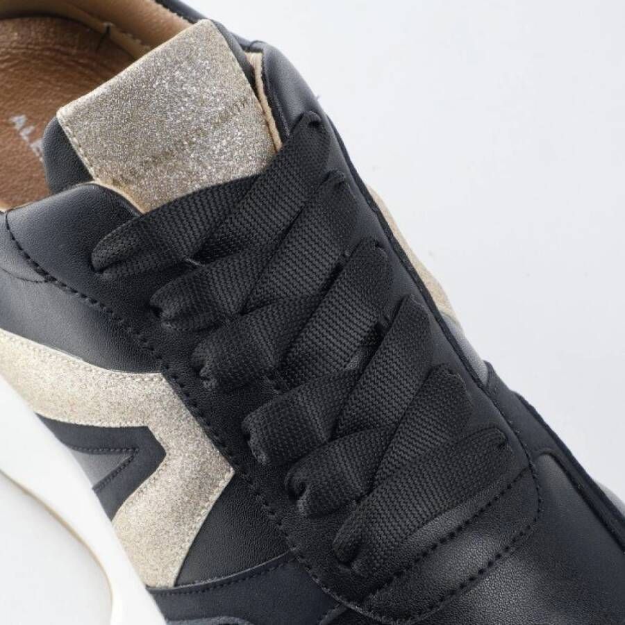 Alexander Smith Zwarte Polyester Sneaker met Gouden Details Black Dames