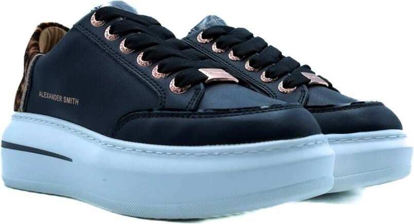 Alexander Smith Zwarte Sneakers Model 1856 Black Dames