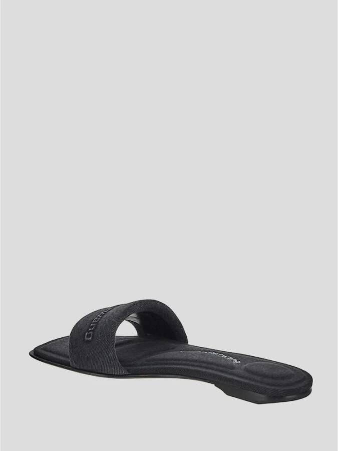 alexander wang Denim Logo Slide Sandalen Gray Dames