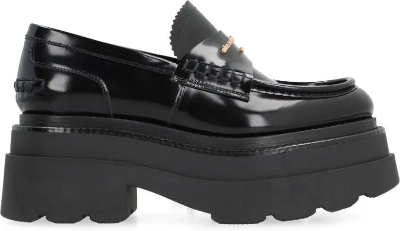 alexander wang Leren Loafers Amandel Teen Platform Black Dames